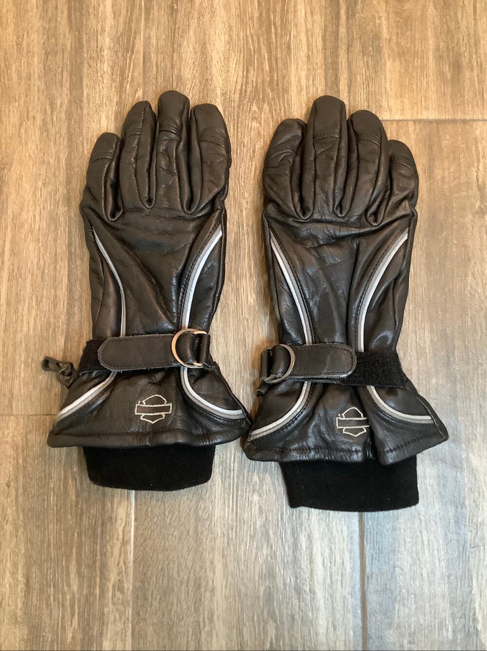 Harley Davidson Men's L Brown Windshield Full-Finger Leather Gloves A15-11